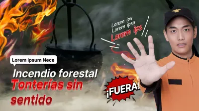 Tema de prevención de incendios forestales con concepto fotorrealista naranja