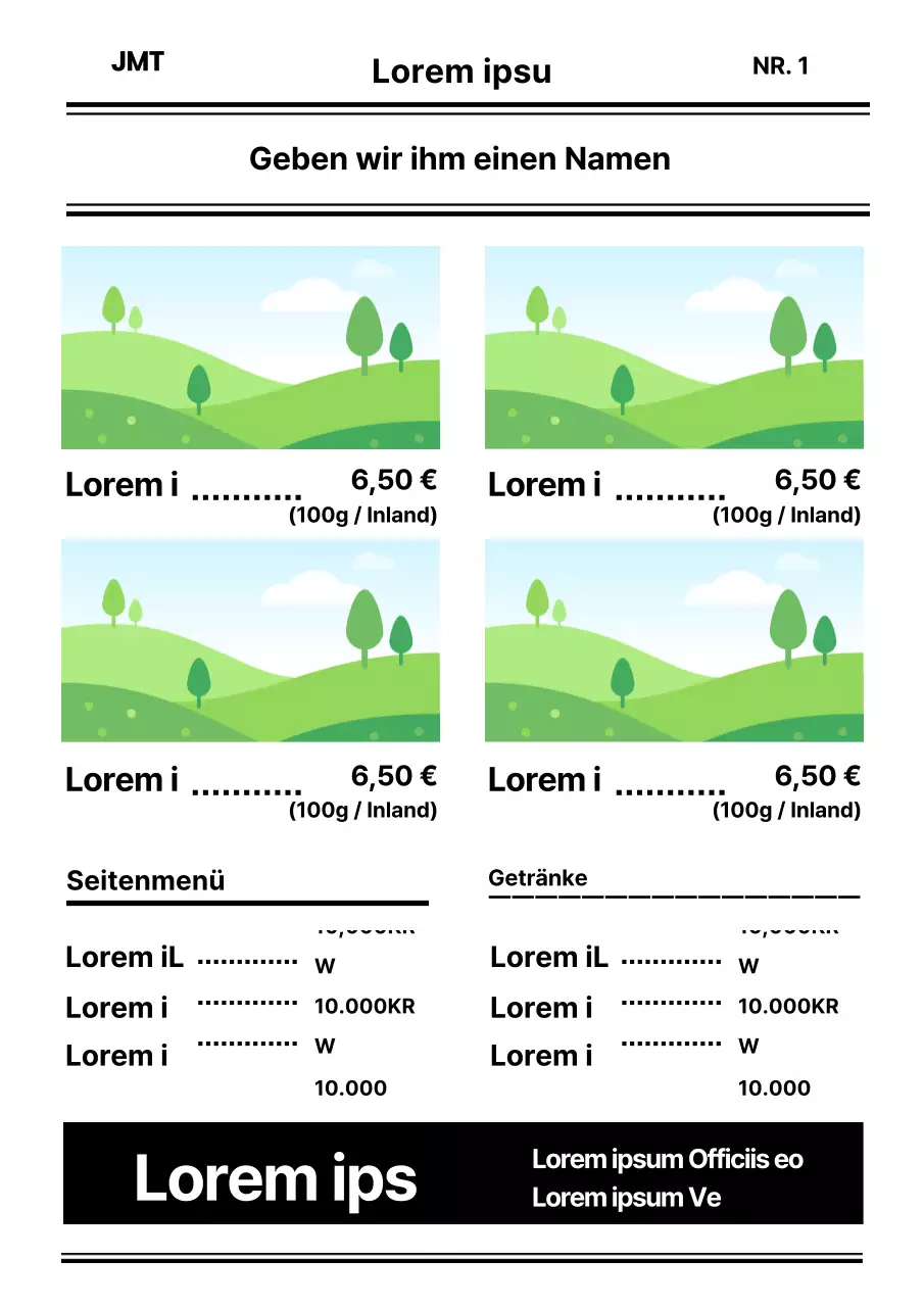 Einfaches Menü Board Mockup