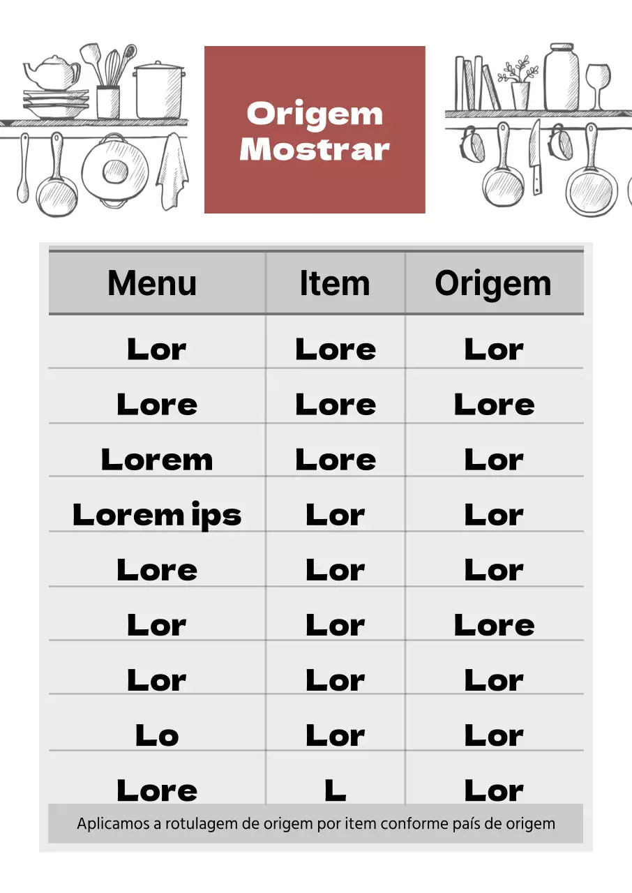 Ilustração vermelha origem do restaurante limpo