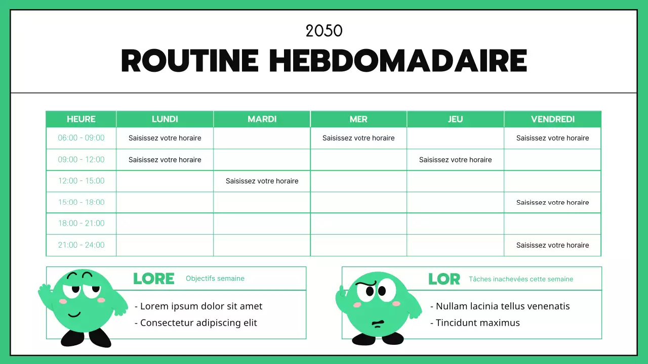 Business GoodNotes avec des lignes noires de couleur menthe