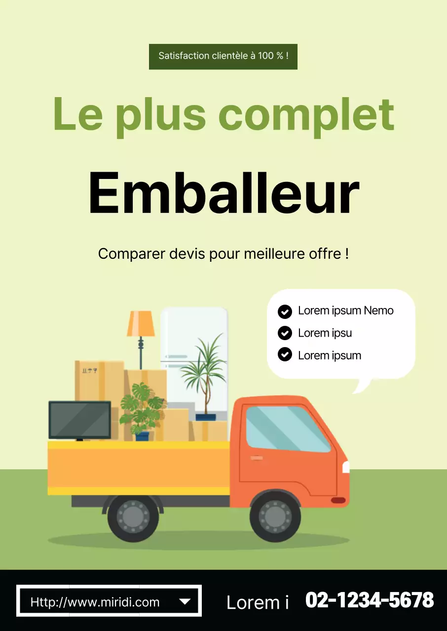 Illustration verte L'emballage soigné favorise le déménagement