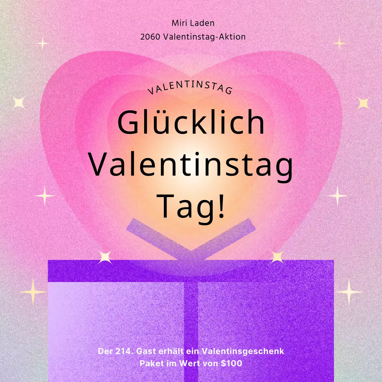 Veranstaltungen zum Valentinstag in Rosa und Lila