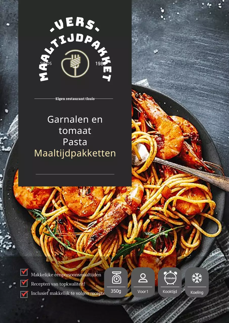 Etiketten ontwerpen voor pastamaaltijden van restaurants