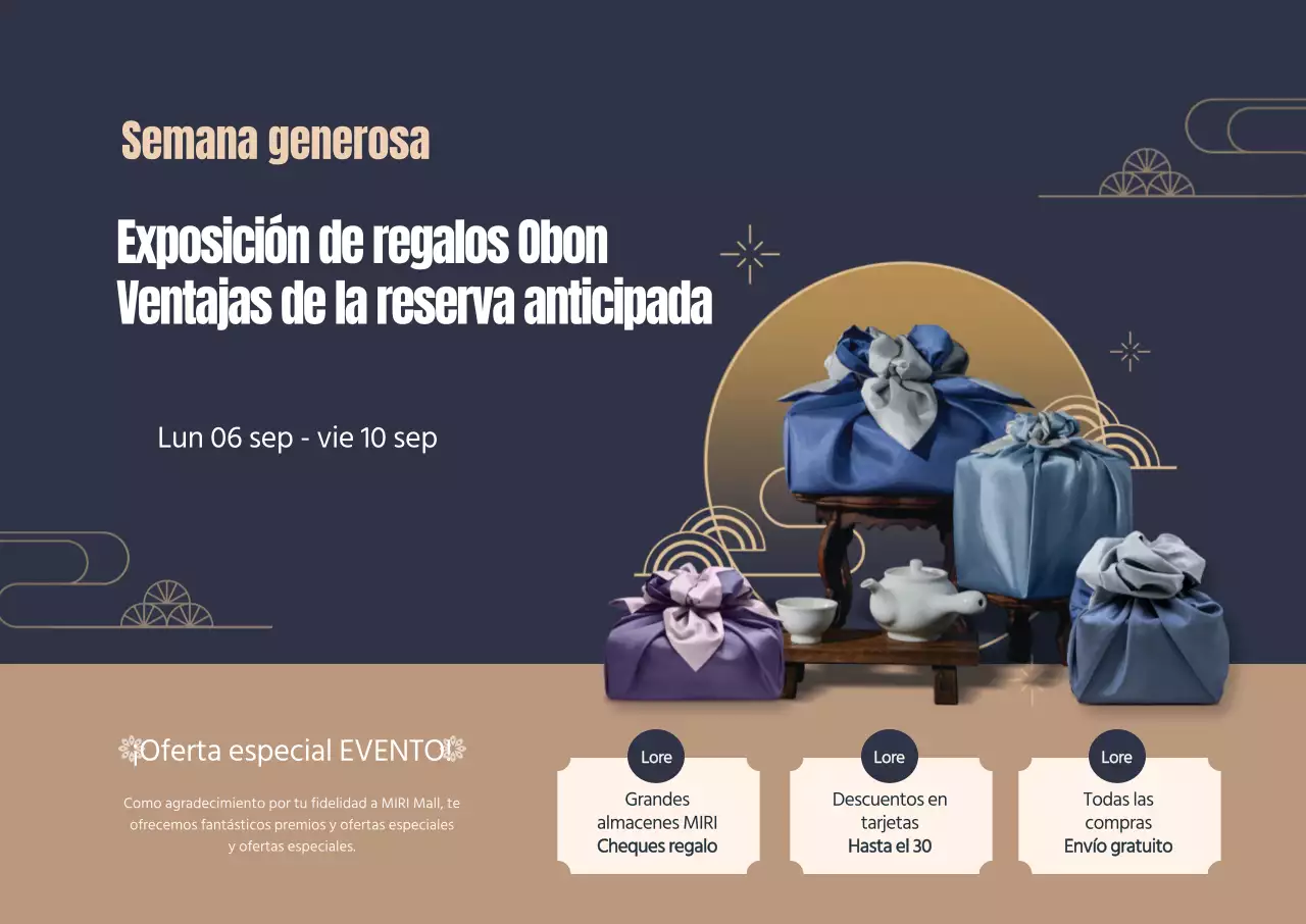 Póster horizontal de regalo de Chuseok en azul marino