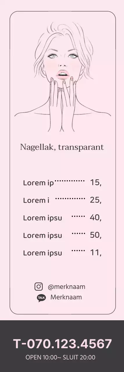 Roze Illustratie Nette Nagel Shop Promotie