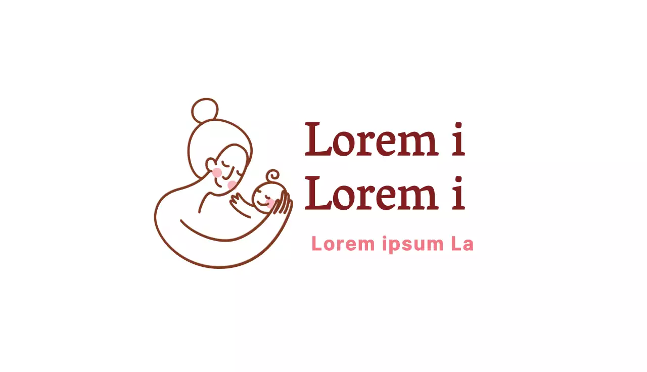 Biglietto da visita pulito per ospedale maternità con illustrazione rosa