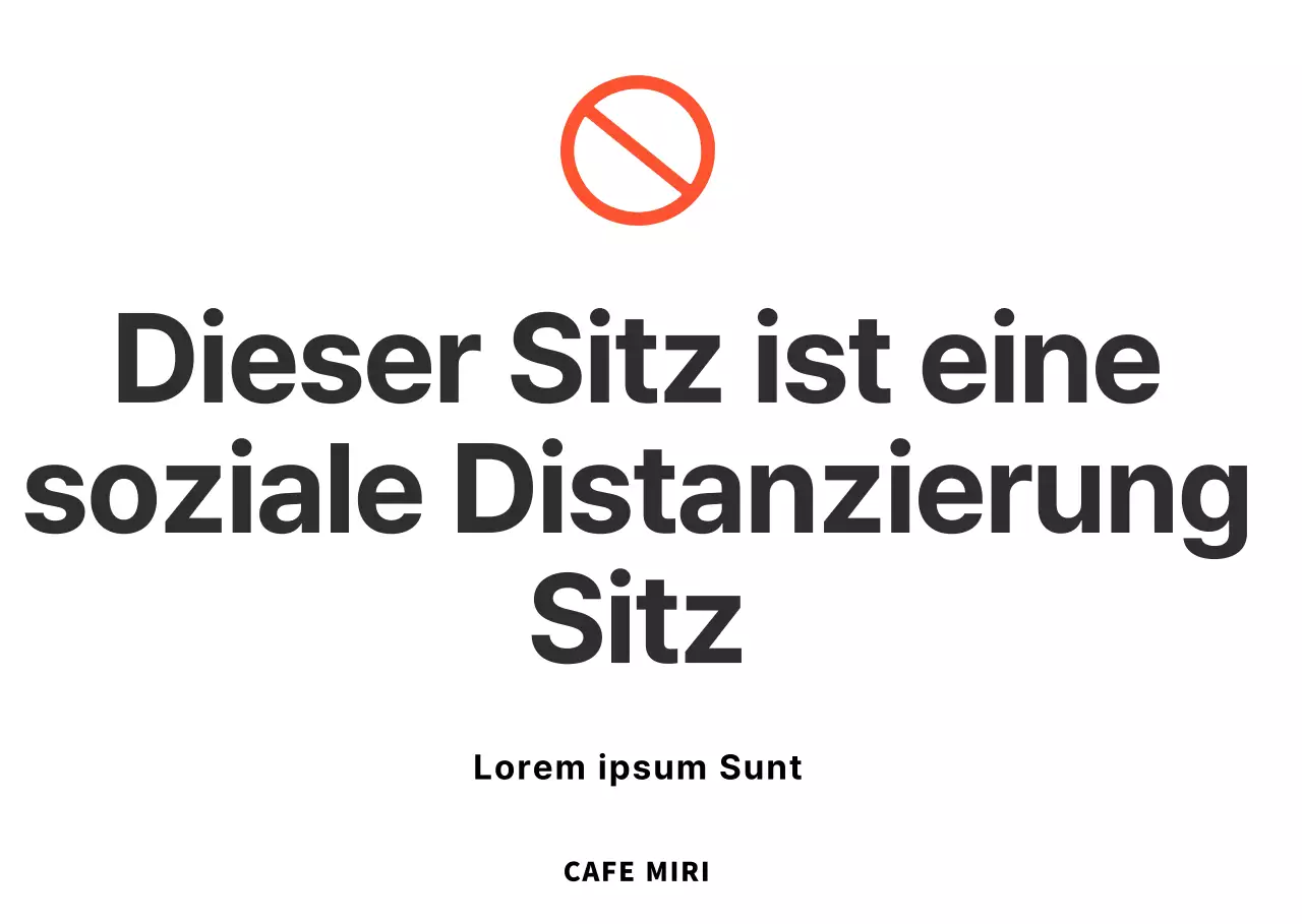 Einfacher Acrylständer für Sitzschilder zur sozialen Distanzierung