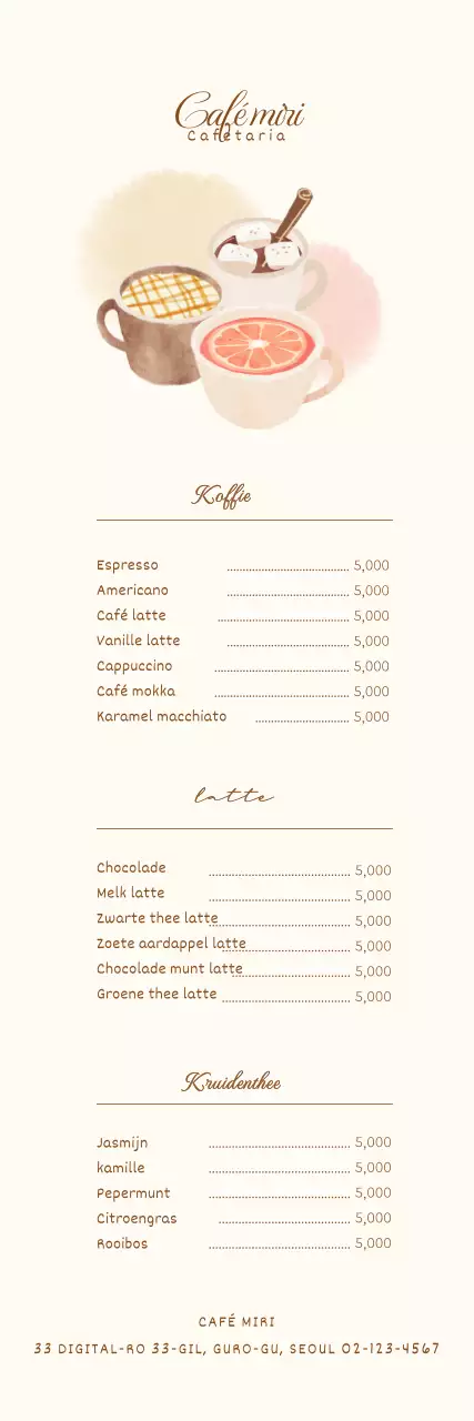 Geïllustreerde café menubanner