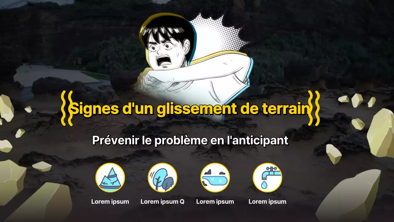Informations sur le glissement de terrain du gag jaune et noir