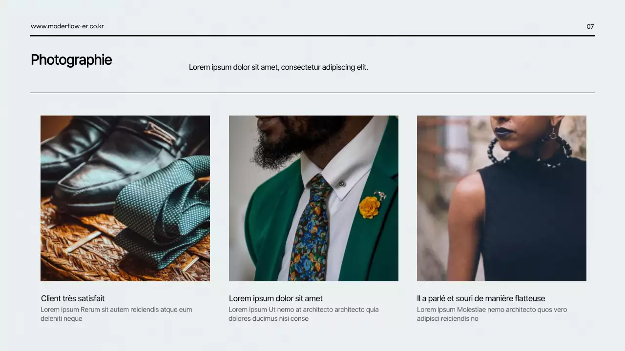 Une présentation épurée du guide de la marque en rouge et bleu