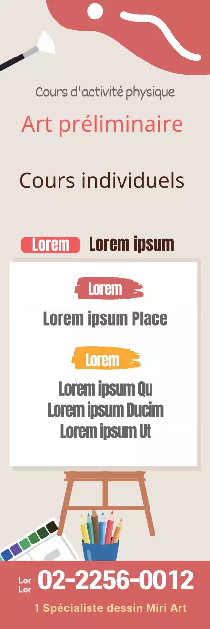 Illustration rose, promotion d'une école d'art soignée