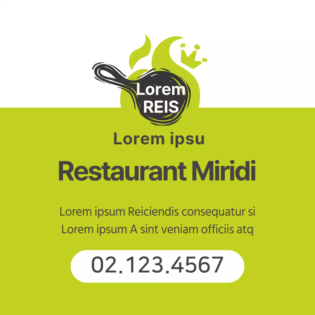 Grünes Logo ordentliches Restaurant gebratener Reis Förderung