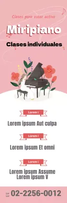 Ilustración rosa pulcra promoción escuela de piano