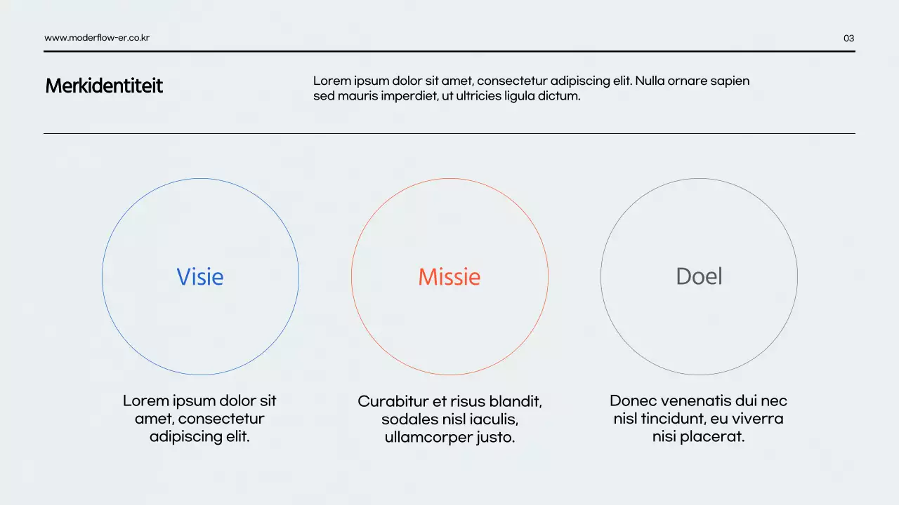 Een strakke presentatie van de merkgids in rood en blauw