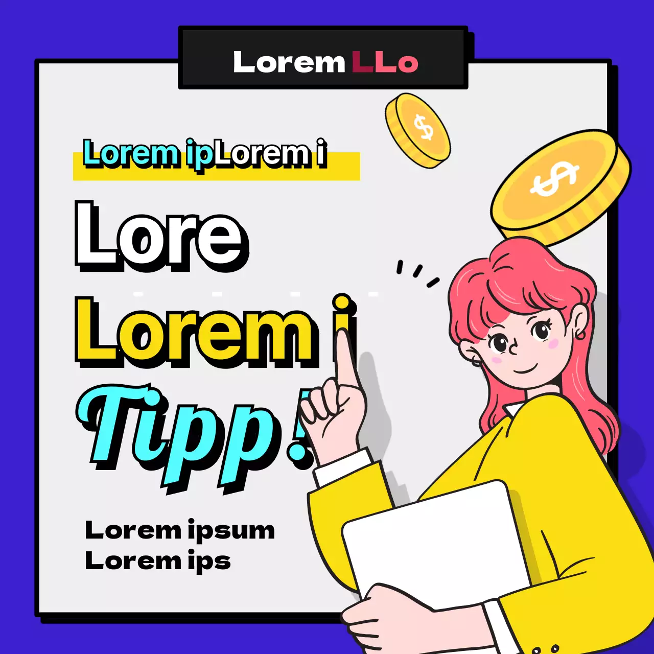 Gelbe und blaue Büroangestellte Illustration Cute Gehaltsverhandlung Tipps