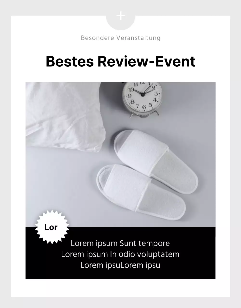 Schwarz-weiße, saubere BewertungenDetailseite zur Veranstaltung