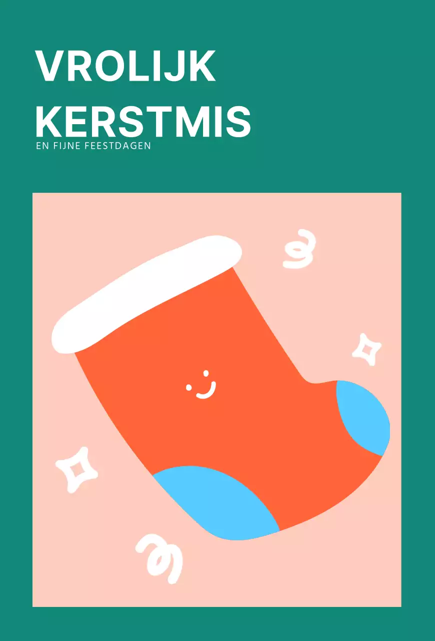 Turquoise Schattige Kerst Sokken Kerst Ansichtkaarten