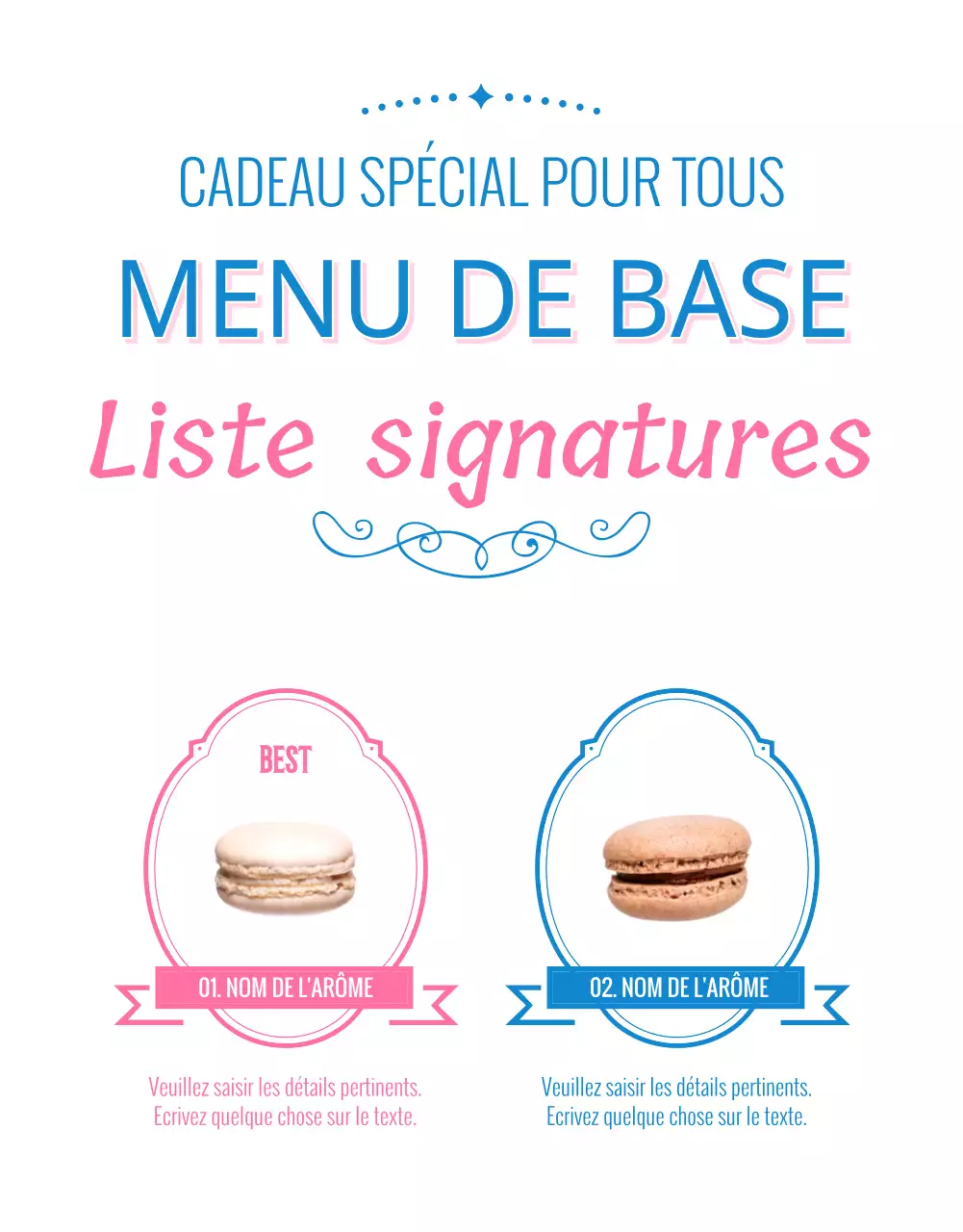 Vendre des macarons avec des décorations roses et vintage