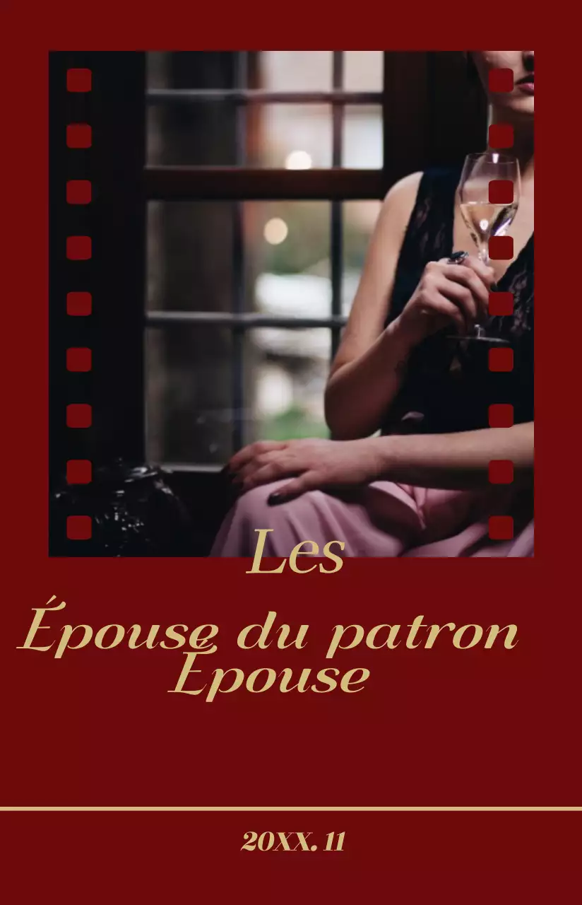 Affiche de film avec le cadre d'un film cinématographique de couleur foncée