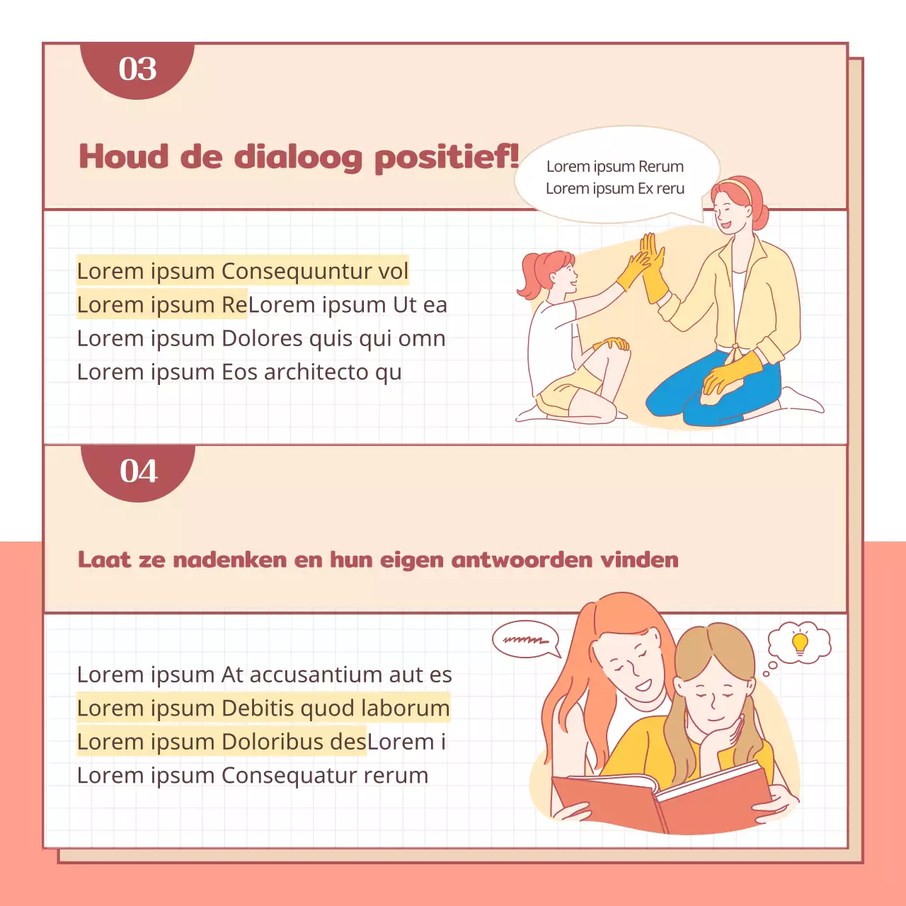 Familie Geïllustreerd BoekjeConceptuele ouder-kind dialoog