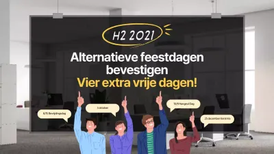 Alternatieve vakantieaankondigingen met foto's en illustraties in zwart en geel