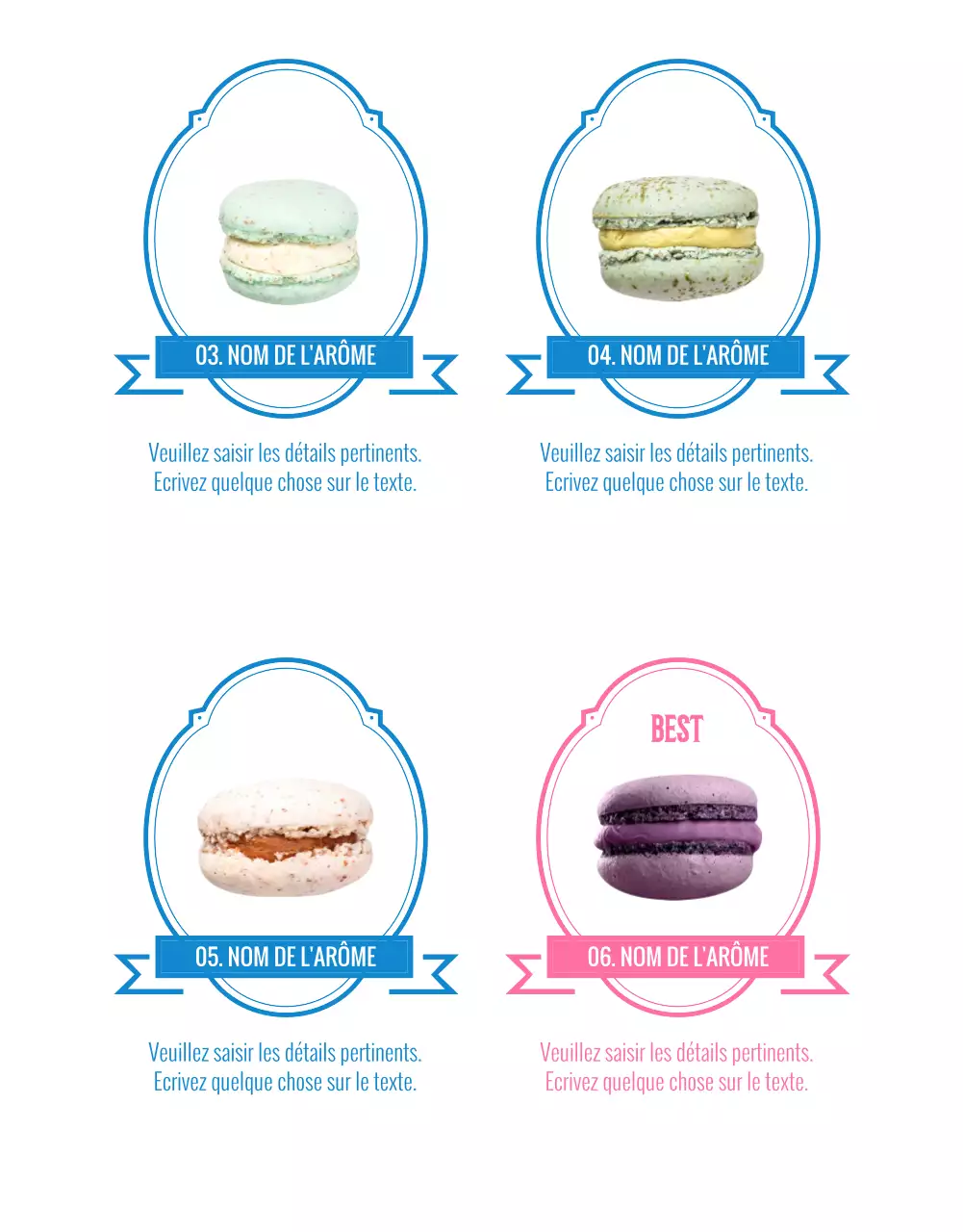 Vendre des macarons avec des décorations roses et vintage