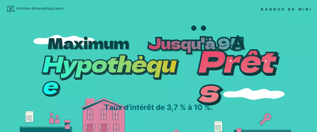 Bannière vidéo animée gif d'hypothèque bleu clair et rose