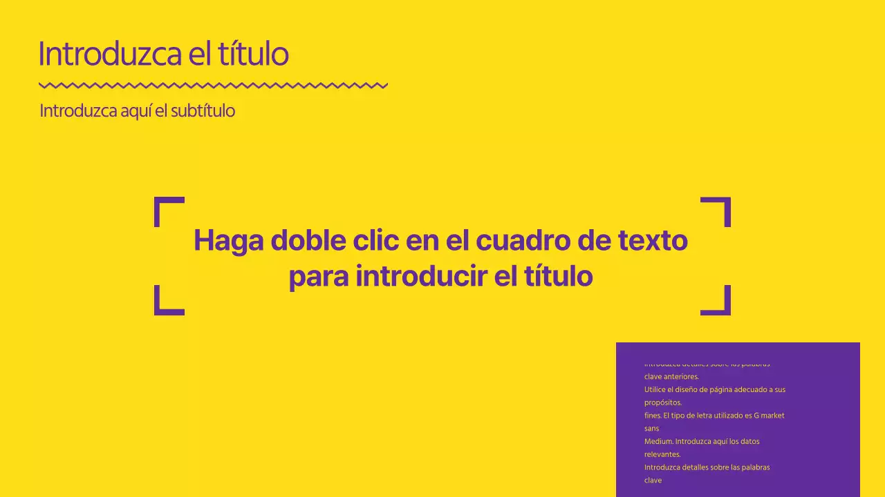 Una presentación fuerte y limpia en amarillo y morado