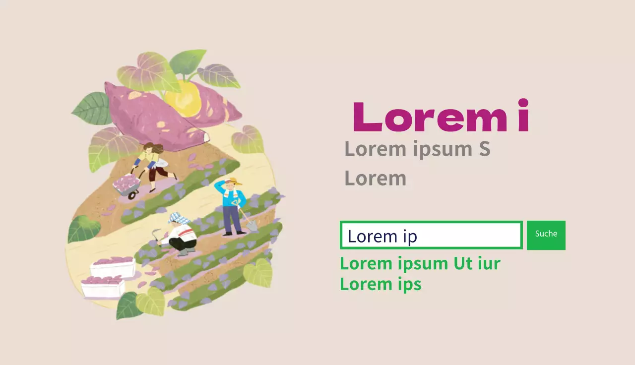 Niedliches Bauernhaus mit rosa Illustrationen