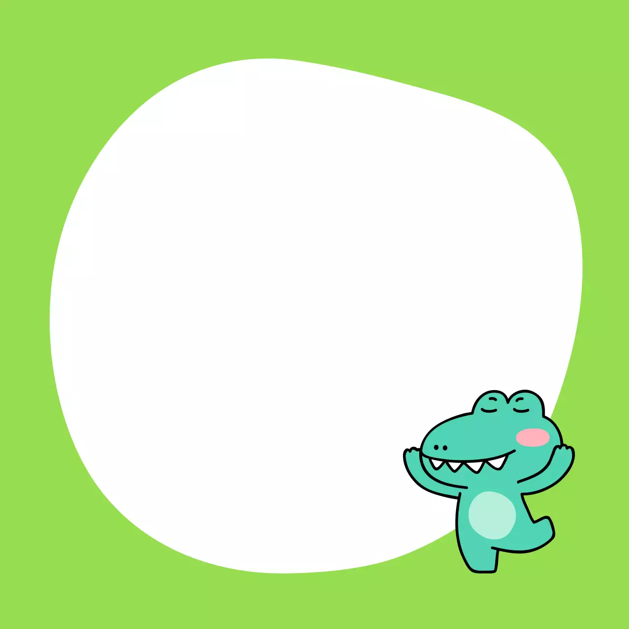 白緑色のかわいい赤ちゃんのイラスト