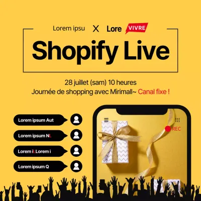 Shopping en direct avec un téléphone portable jaune et noir, cadre de chat, concept de chat