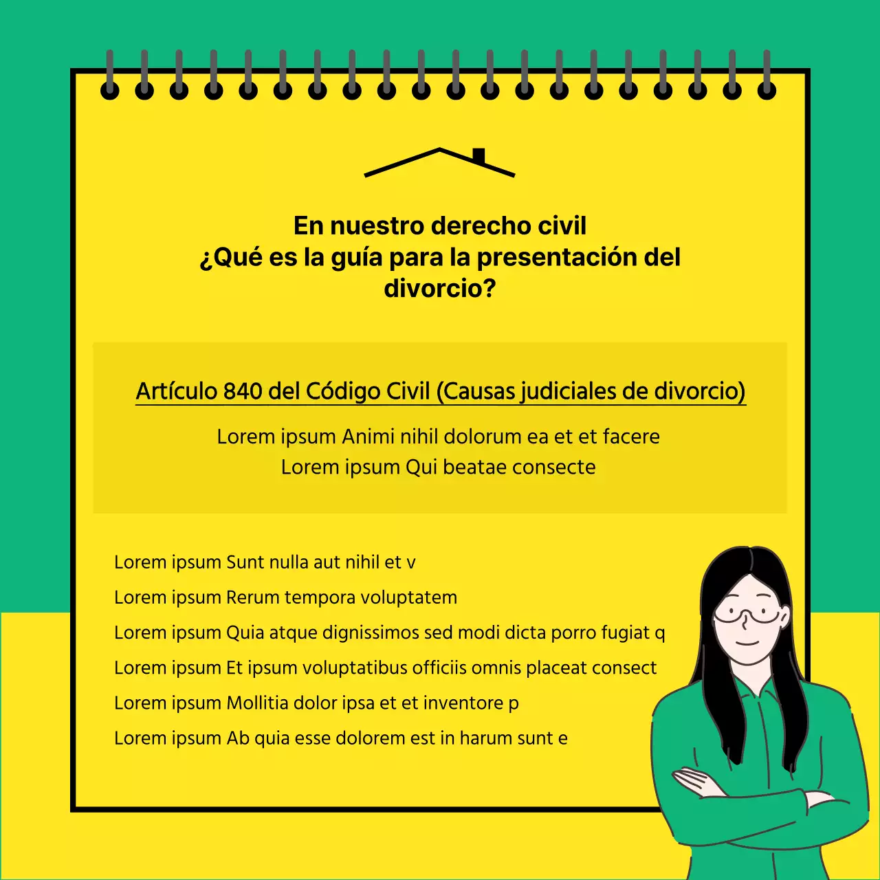 Tarjeta amarilla y verde de asesoramiento jurídicoNoticias