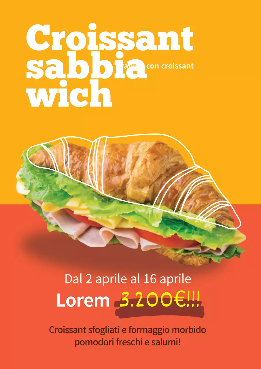 Foto giallo-arancio in evidenza Ristorante ordinato panino evento di sconto