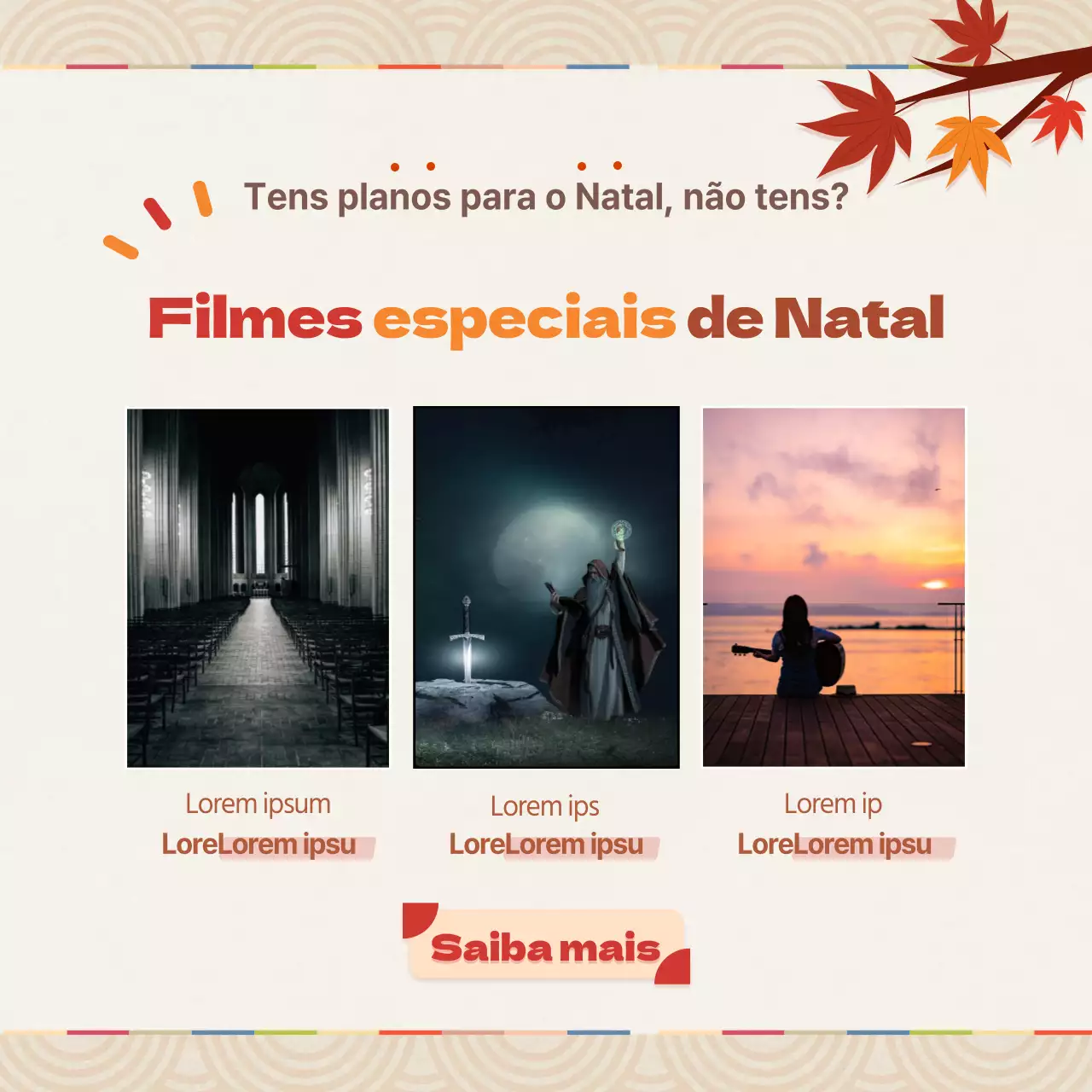 Sentimentos outonais em castanho Modelo de publicação de férias