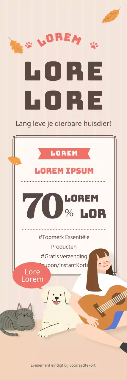 Beige herfst huisdierenverkoop