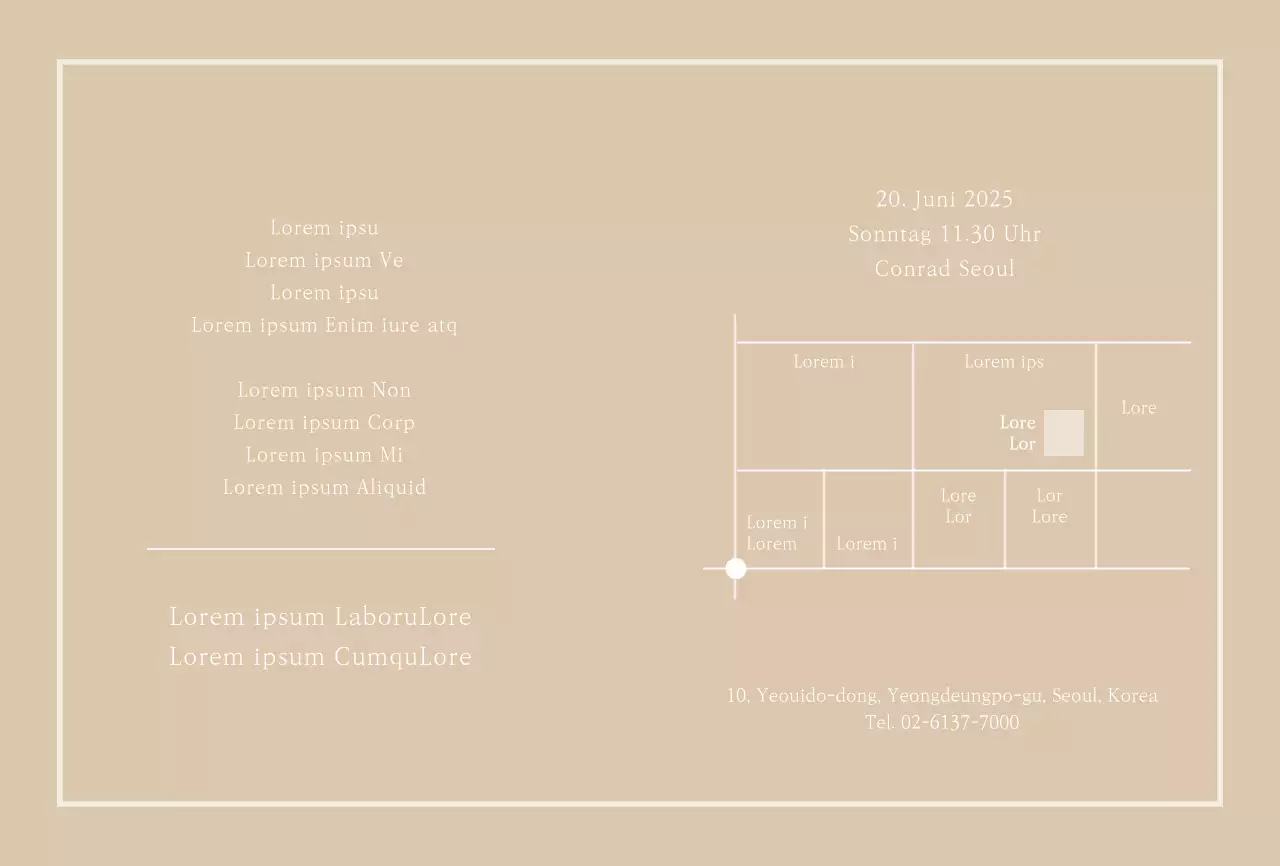 Beige Saubere Hochzeitseinladung Postkarte Karte