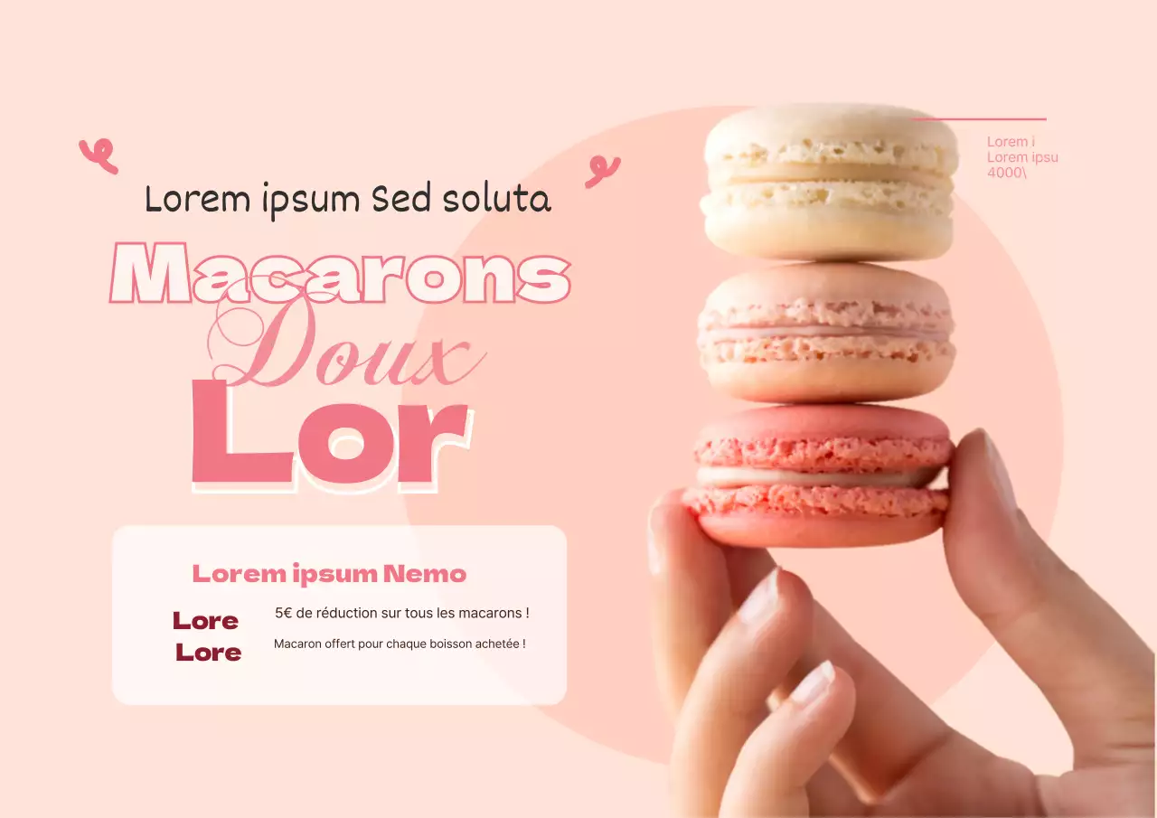 Promouvoir les desserts mignons en mettant en valeur les photos roses