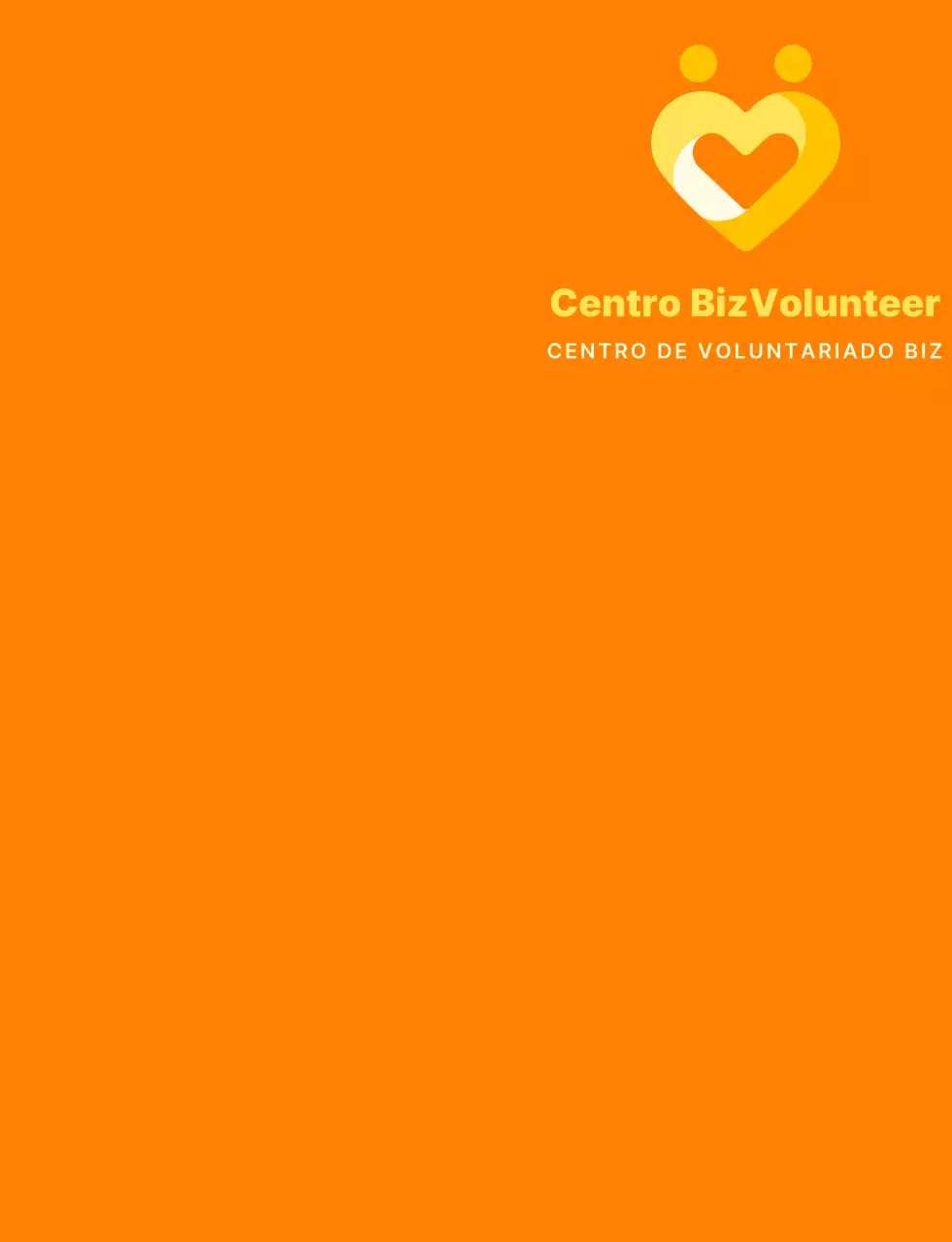 Logotipo sencillo en forma de corazón en naranja y amarillo brillante Organización del centro de difusión