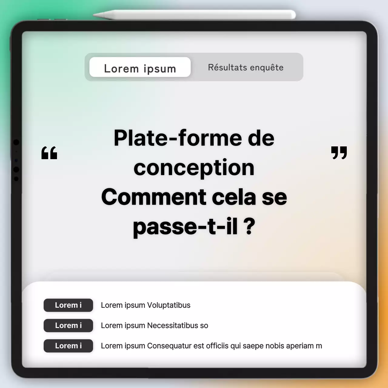 Rapport sur les résultats de l'enquête sur le concept d'interface utilisateur dégradée