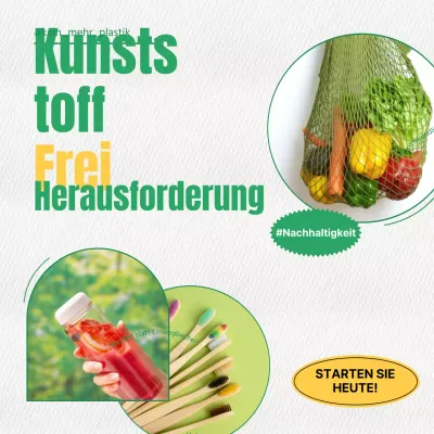 Ankündigung einer einfachen grünen und gelben Umweltchallenge