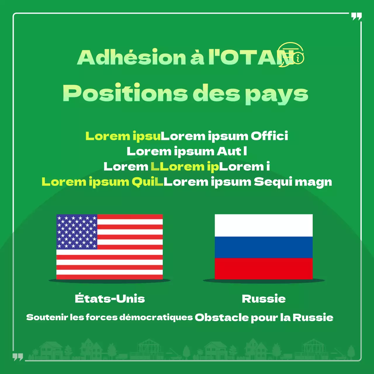 Vues transfrontalières en vert et jaune CardNews