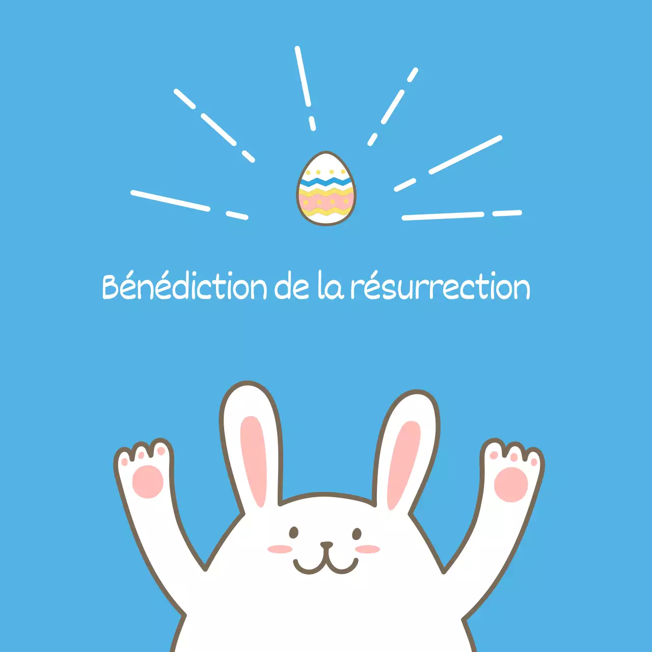 Mignon autocollant circulaire de l'église de Pâques en bleu clair