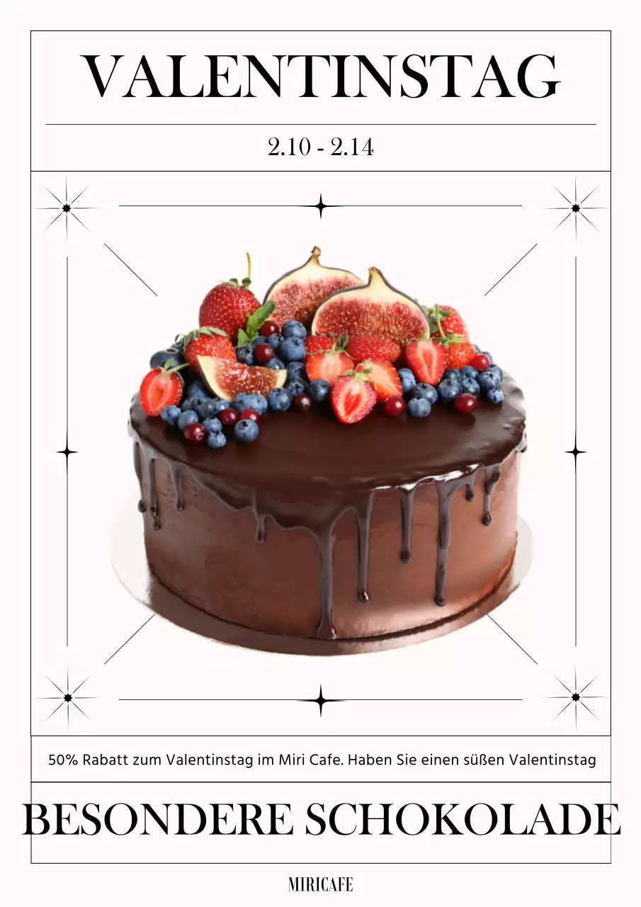 Werbung für ein Retro-Café zum Valentinstag