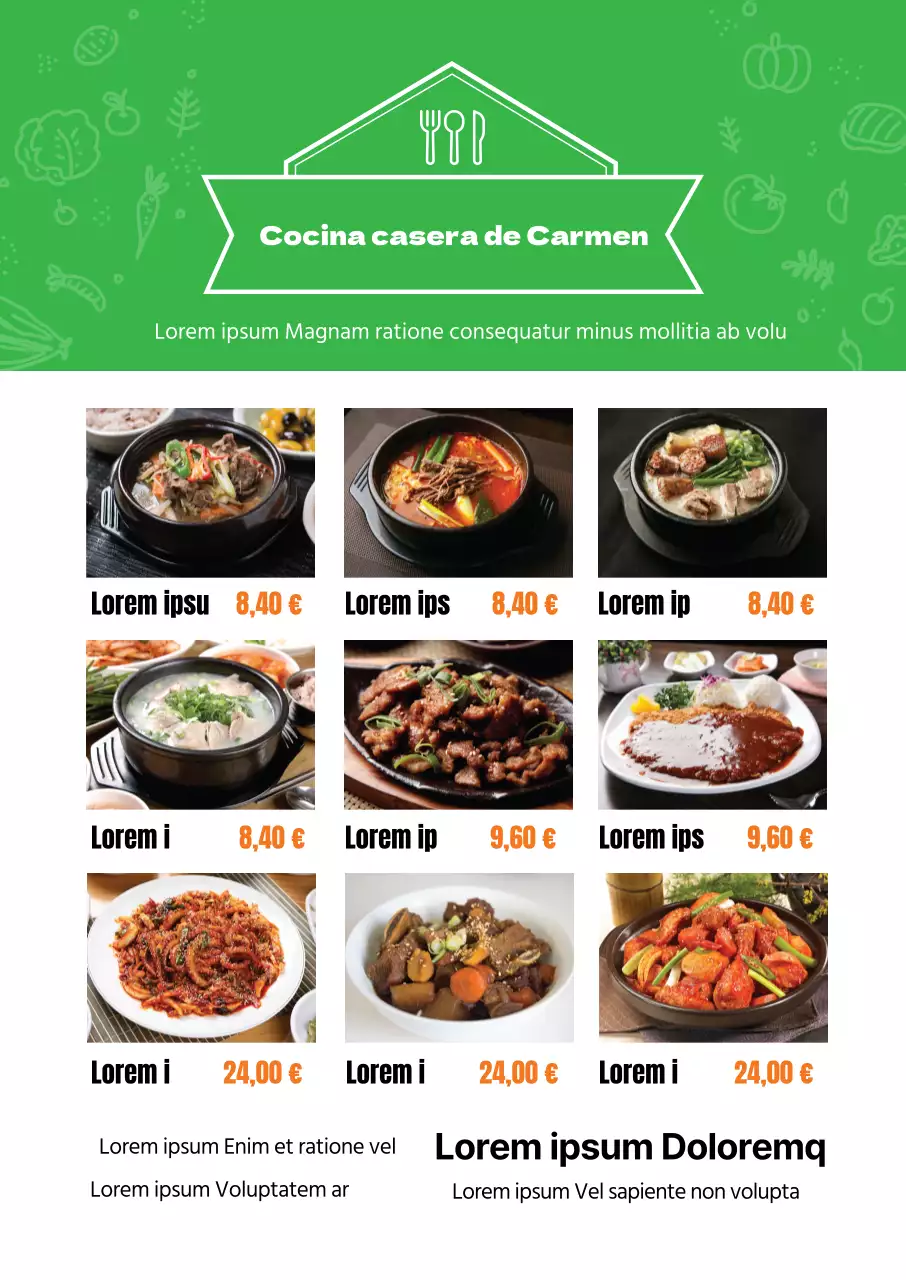 Ordenado menú de ramen con énfasis fotográfico en rojo