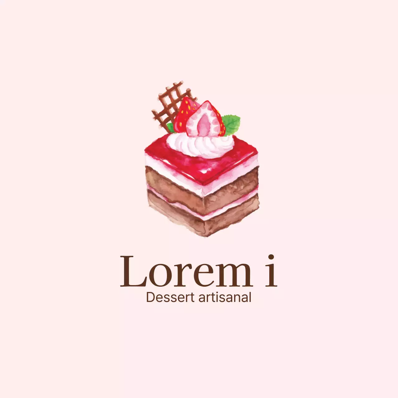 Illustration rose, promotion d'un gâteau de café soigné