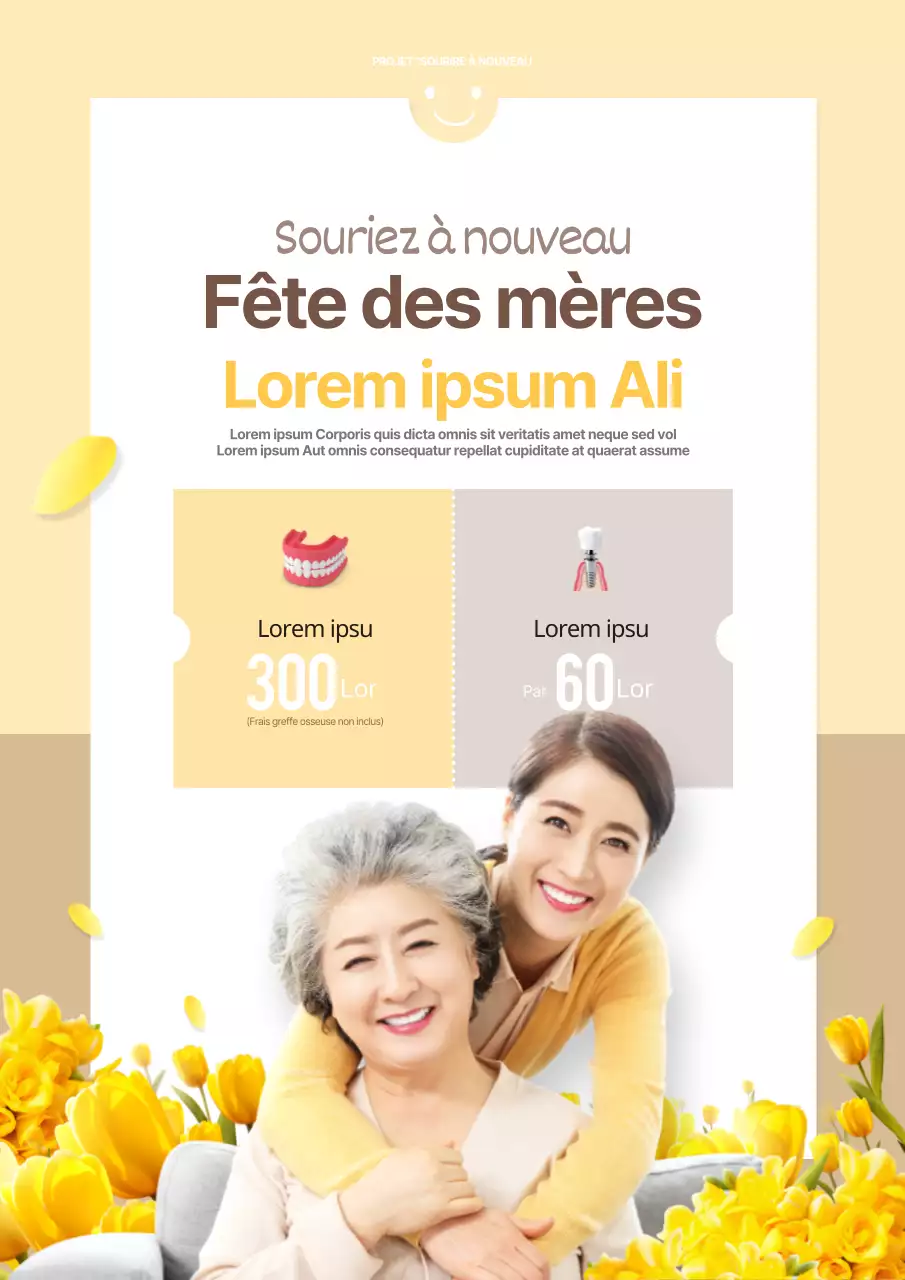 Vente d'implants brillants de Yellow Father's Day Dentistry