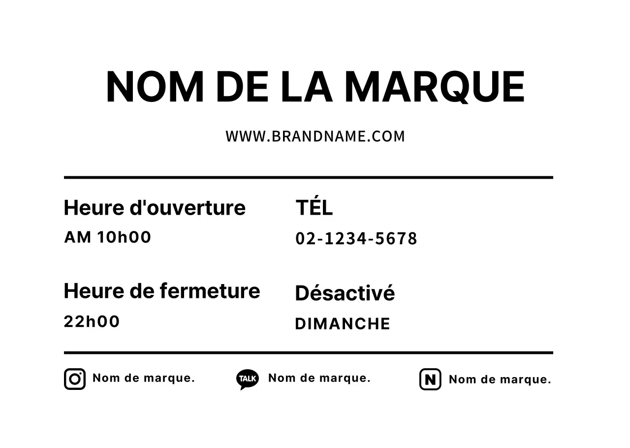 Affiche transparente sur les heures d'ouverture