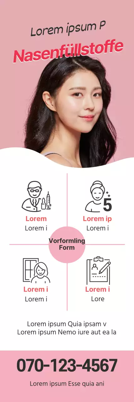 Rosa plastische Chirurgie Brückenfüller