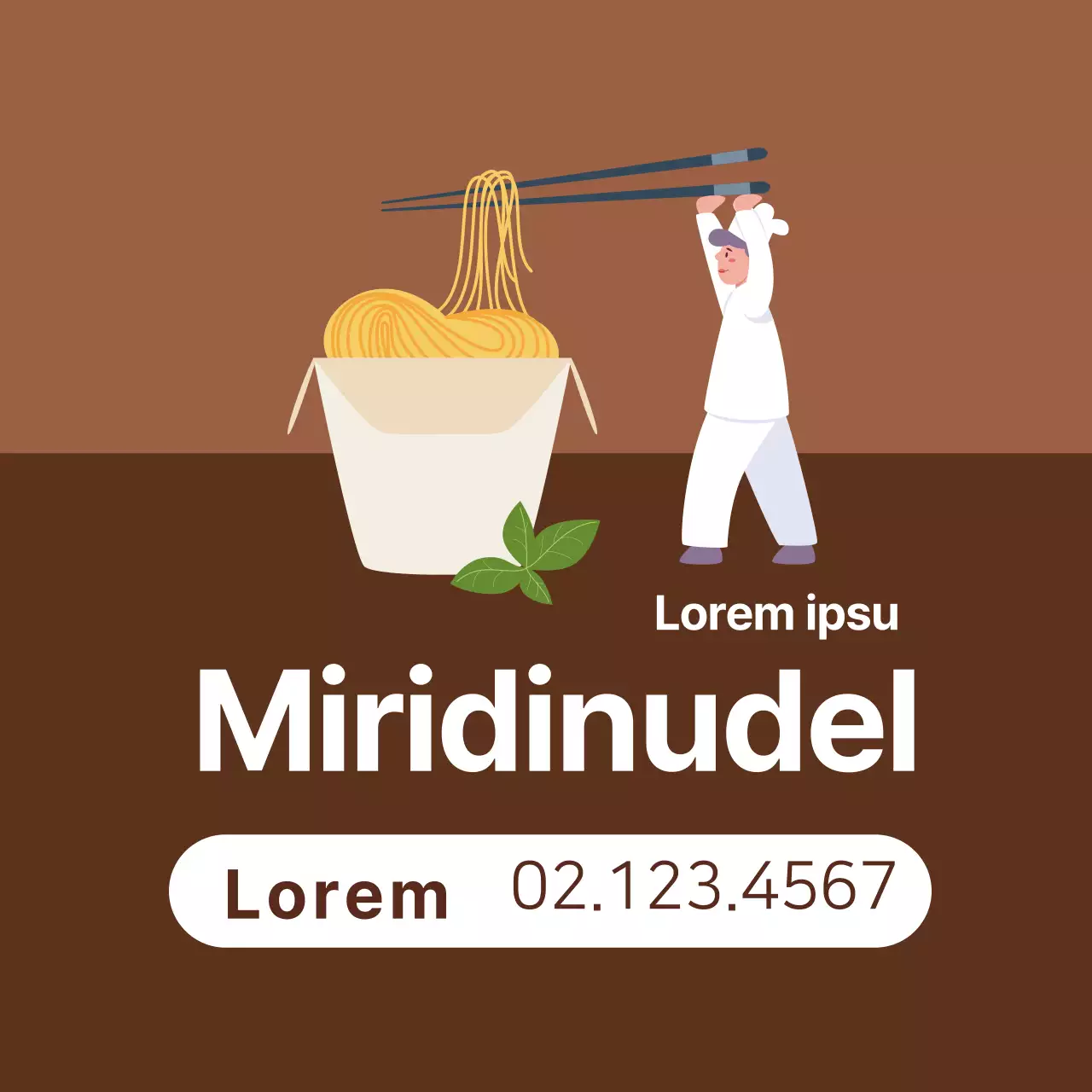 Brown Illustration sauber Restaurant Nudel Förderung