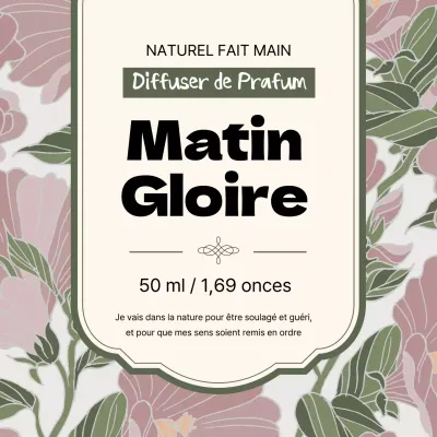 Étiquette de parfum vintage avec illustration verte
